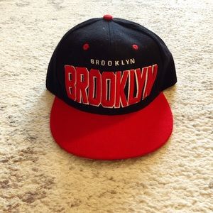 Black & red Brooklyn SnapBack hat